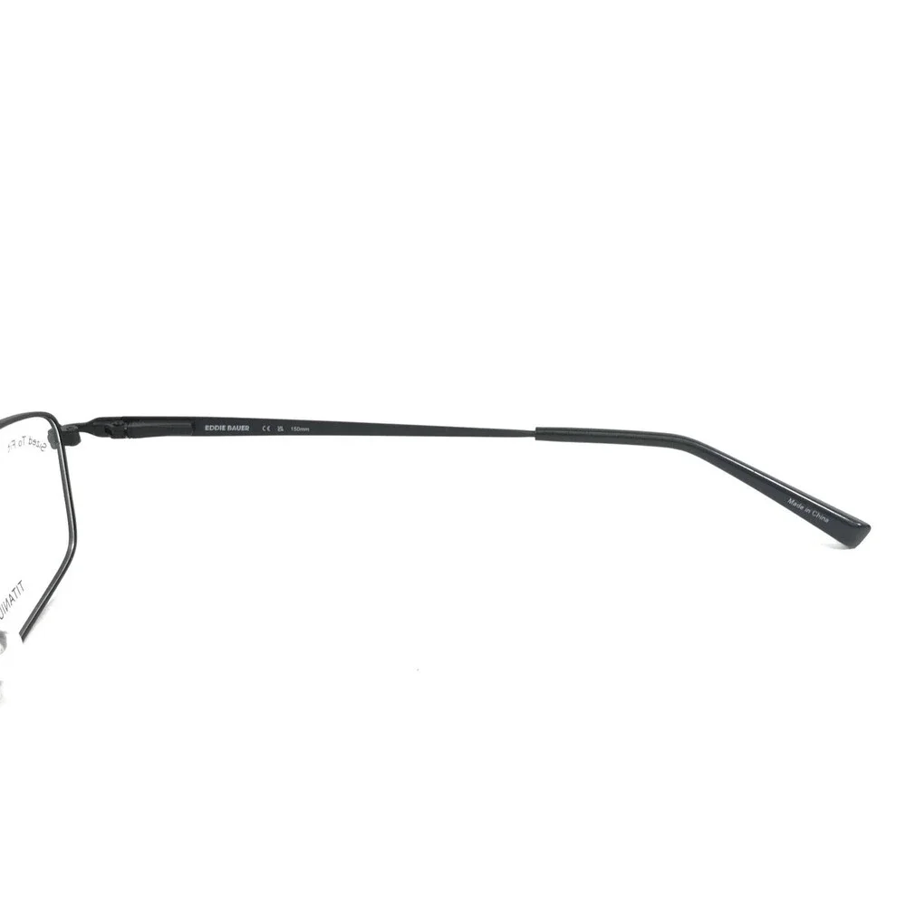 Eddie Bauer Eyeglasses Frames EB32087 BK Black Rectangle Titanium 57-17-150